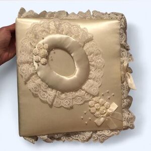 Beautiful 1980s Satin Wedding Photo Album